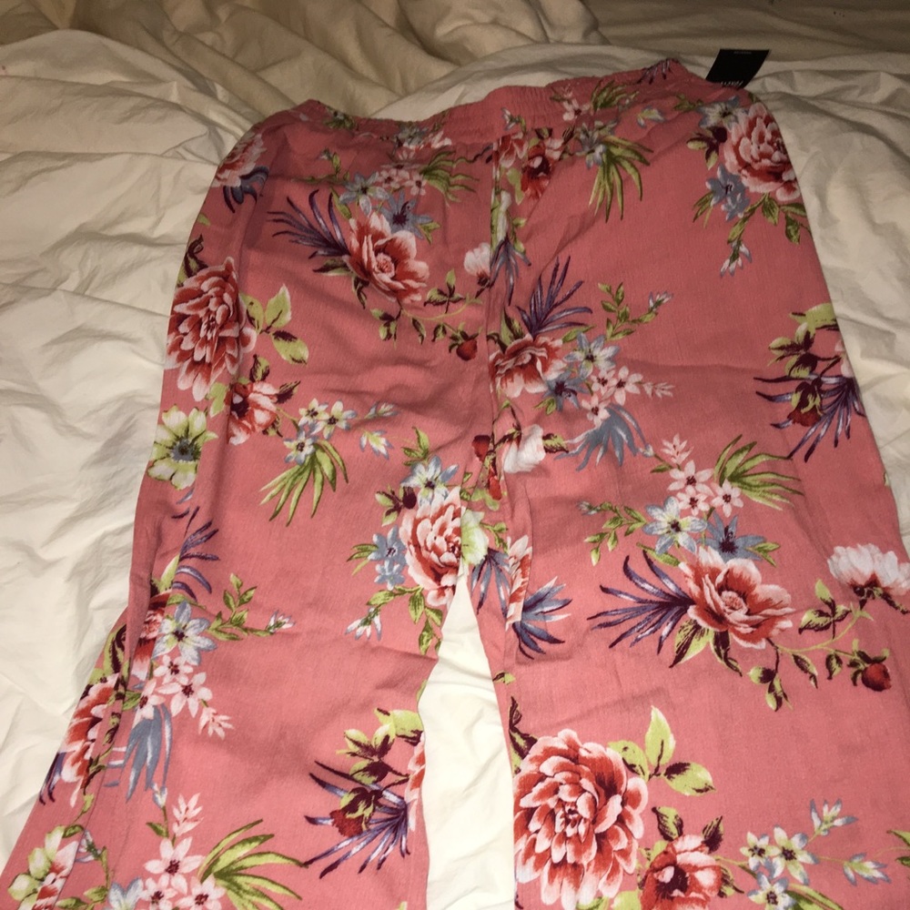 Floral Forever 21 Wide Leg Pants